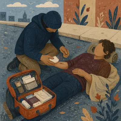 Good Samaritan Roadside Care Scene