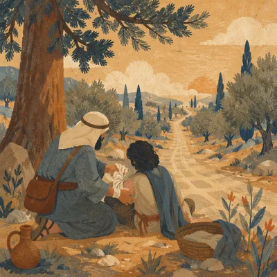Good Samaritan Tending Wounded Traveler