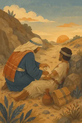 Good Samaritan Bandaging Wounded Traveler