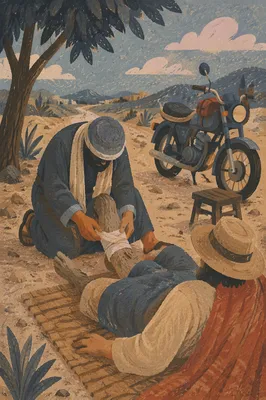 Good Samaritan Mercy on Dusty Roadside