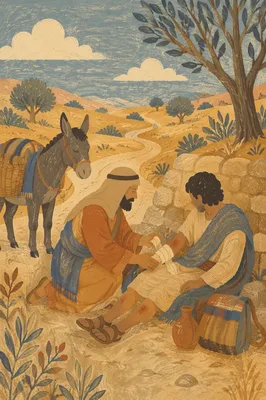 Good Samaritan Caring on Desert Roadside