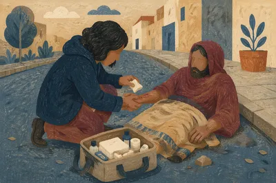 Good Samaritan Roadside Care Scene