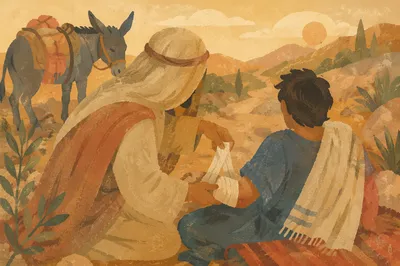 Good Samaritan Bandaging Wounded Traveler