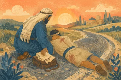Good Samaritan Roadside Mercy Scene
