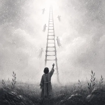 Jacob’s Ladder Angels in Misty Dawn