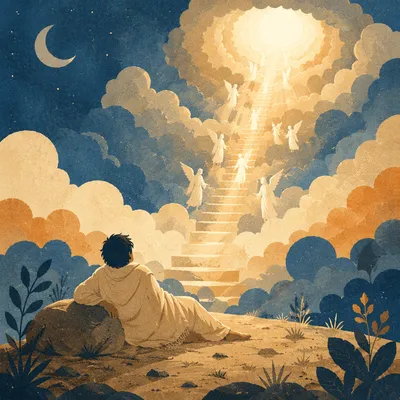 Jacob’s Ladder Dream in Desert Night