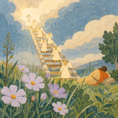 Jacob’s Ladder Dream in Morning Meadow