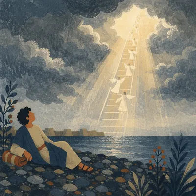 Jacob’s Ladder Over Stormy Coastal Waters
