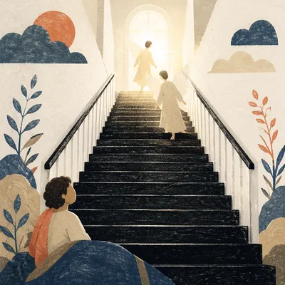 Jacob’s Ladder Angels in Heavenly Stairwell