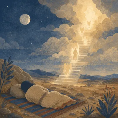 Jacob’s Ladder Dream in Desert Dawn