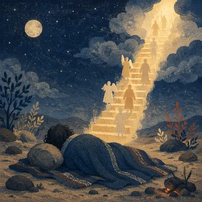 Jacob’s Ladder Under Starlit Desert Sky