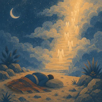 Jacob’s Ladder Dream in Desert Night
