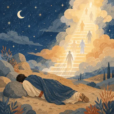 Jacob’s Ladder Dream in Desert Dawn
