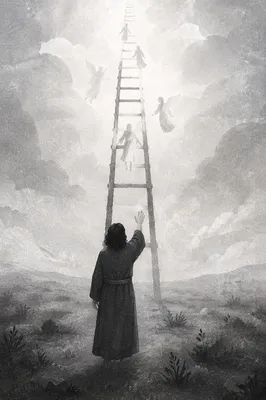 Jacob’s Ladder Angels in Dawn Mist