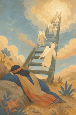 Jacob’s Ladder Angels in Golden Desert Dream