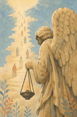 Jacob's Ladder Angel with Heavenly Light