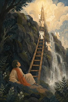 Jacob's Ladder Angels in Mountain Gorge