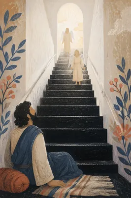 Jacob’s Ladder Angels in Heavenly Stairwell