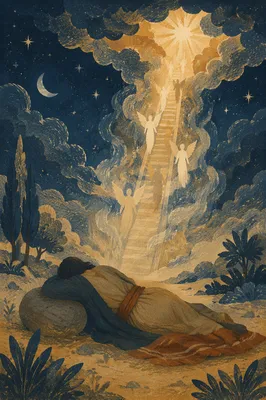 Jacobs Ladder Dream Under Starry Heaven