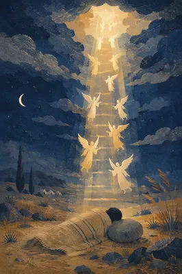 Jacob's Ladder Angels Ascending to Heaven