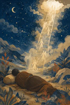 Jacob’s Ladder Under Starry Heaven