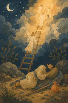 Jacob’s Ladder Dream in Moonlit Wilderness