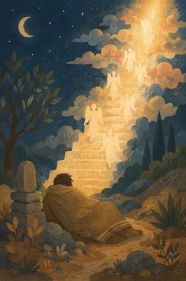 Jacob's Ladder Dream in Desert Night
