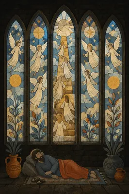 Jacob's Ladder Angels in Stained Glass