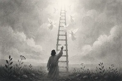 Jacob’s Ladder Angels in Misty Dawn