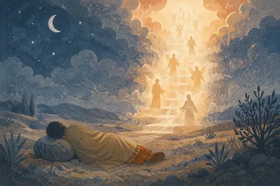Jacob Dreams of Angels on Heavenly Ladder