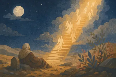 Jacob’s Ladder Dream in Desert Night