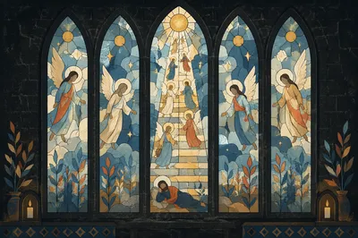 Jacob's Ladder Angels in Stained Glass
