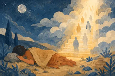 Jacob Dreams of Angels on Heavenly Ladder