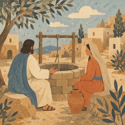 Jesus and Samaritan Woman at Well