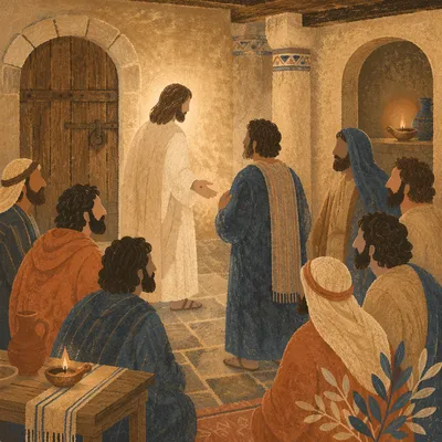 Jesus Appears to Thomas in Reverence