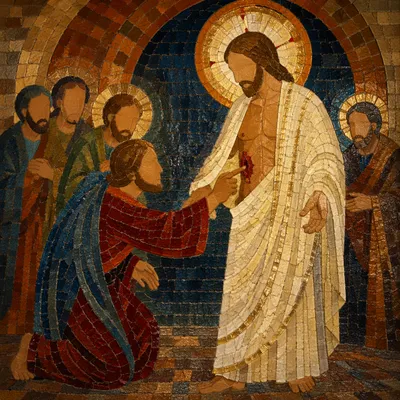 Thomas Touches the Risen Christ Mosaic