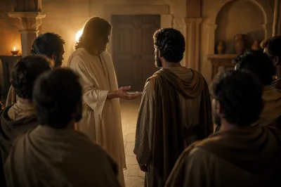 Jesus Appearing to Thomas in Reverent Light