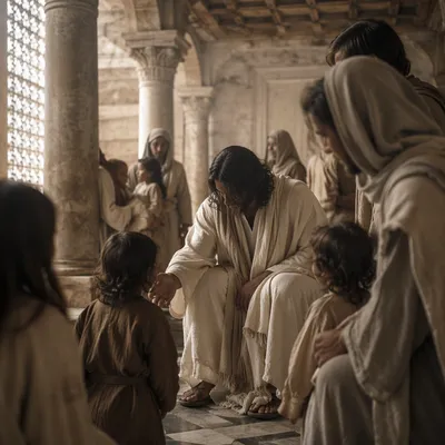 Jesus Blessing Little Children in Stone Hall