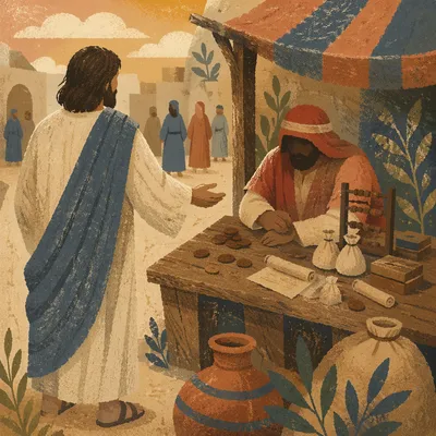 Jesus Calling Matthew at the Tax Booth
