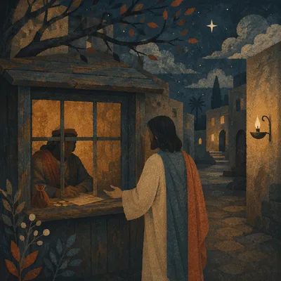 Jesus Calling Matthew at Night Booth