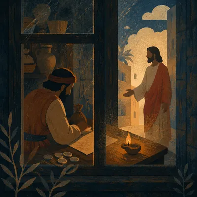 Jesus Calling Matthew at the Tax Booth