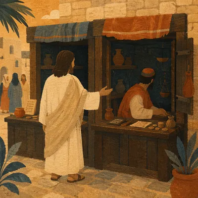 Jesus Calling Matthew at Tax Booth