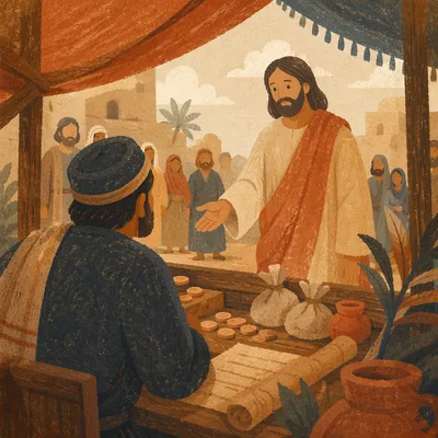 Jesus Calling Matthew at the Tax Booth