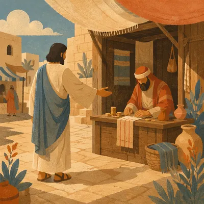 Jesus Calling Matthew at the Tax Booth