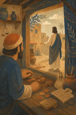 Jesus Calling Matthew at the Tax Booth