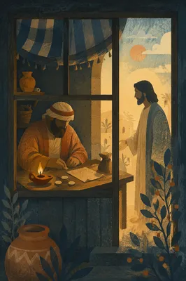 Jesus Calling Matthew at the Tax Booth