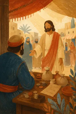 Jesus Calling Matthew at the Tax Booth