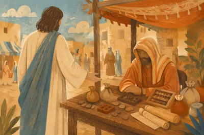 Jesus Calling Matthew at the Tax Booth