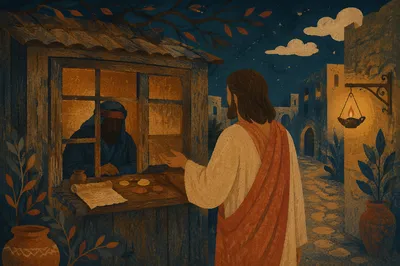 Jesus Calling Matthew at Night Booth