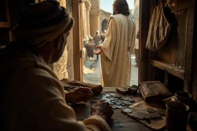 Jesus Calling Matthew at the Tax Booth